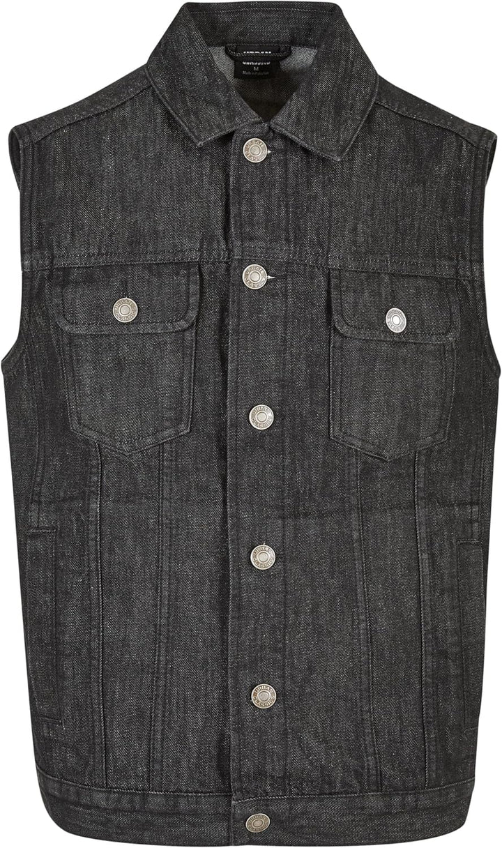 Urban Classics Herren Denim Vest, Männer Jeansweste, erhältlich in vielen verschiedenen Farben, Grös