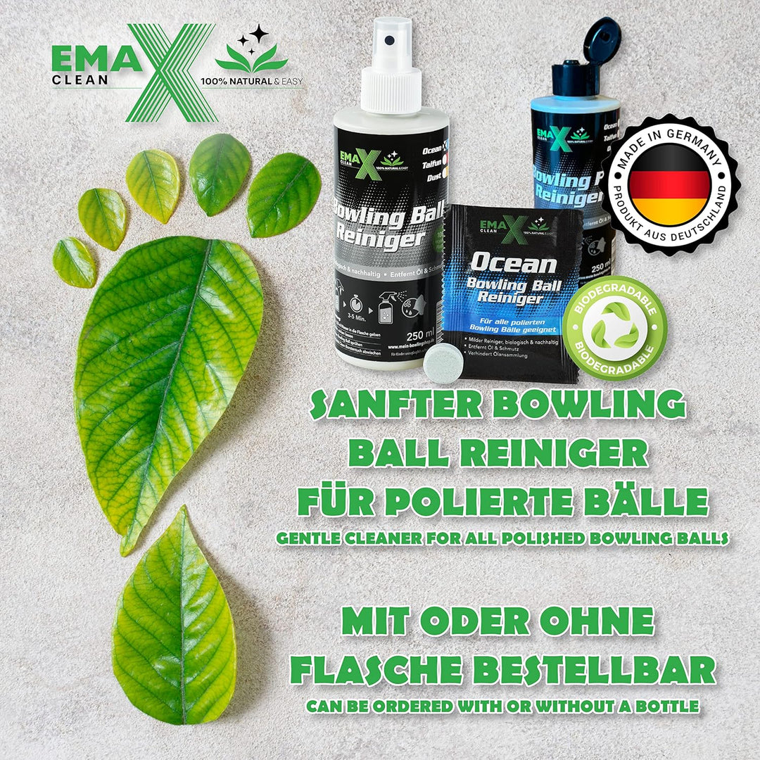 EMAX CLEAN Ocean | Bowling-Ball-Reiniger für polierte Bälle | Effektive Reinigung von Bowling-Kugeln