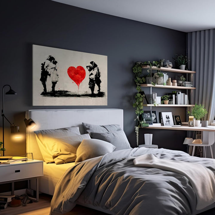 wandmotiv24 Leinwandbild Kunst, 60x45cm, Querformat, Herz, Digital Art, Deko, Bilder auf Leinwand, W