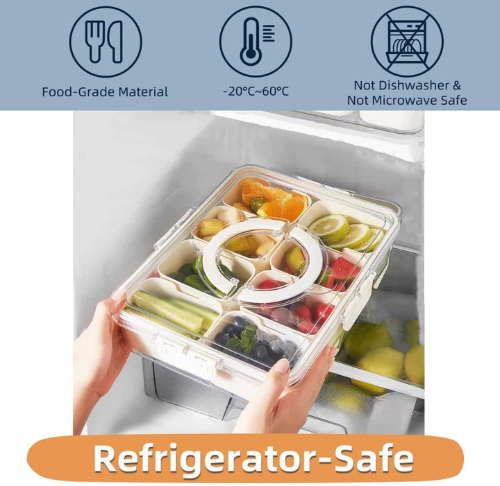 2 Stück Snackbox mit 8 Fächern,Tragbar Snackbox Organizer,Snackdose Organizer,Snack Aufbewahrungsbox