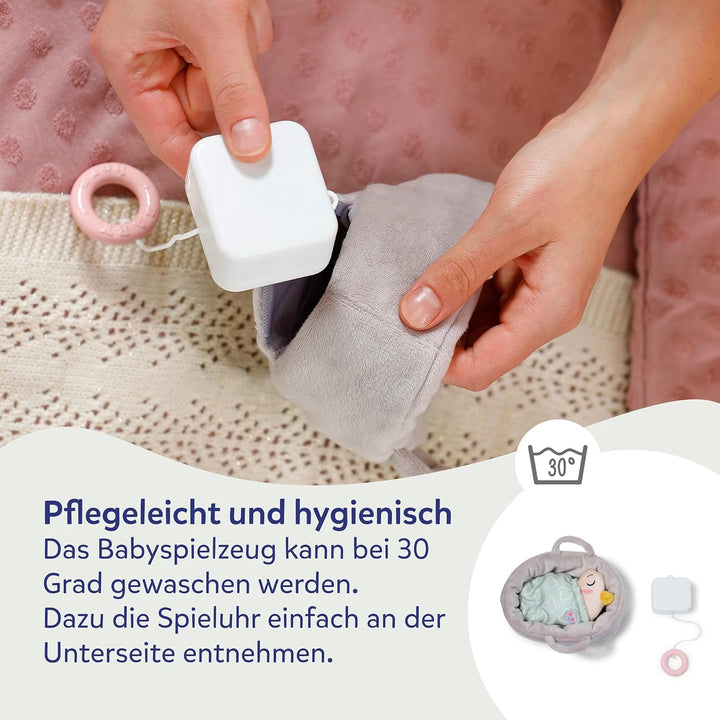 BABY Born for Babies Spieluhr Berta 18cm Kuschel-Berta im Körbchen mit herausnehmbaren Musikmodul, w