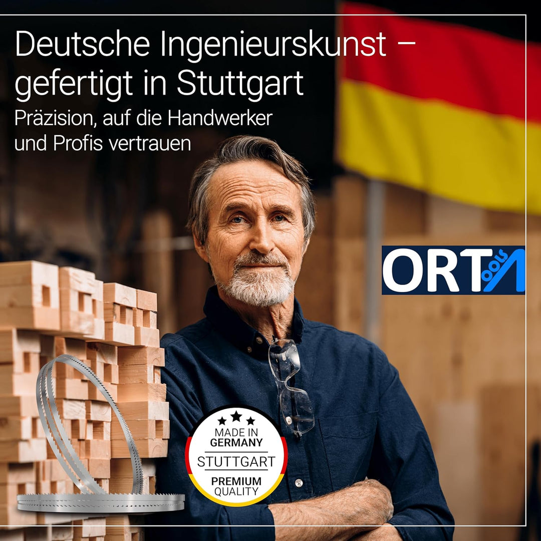 ORTA Spezialstahl Bandsägeblatt | kompatibel mit gängigen Bandsägen, Weichholz, Kurven- und Geradsch