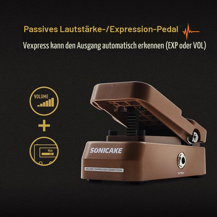 SONICAKE Volume &amp; Expression Pedal EXP Pedal Passive Gitarren Effektpedal Vexpress