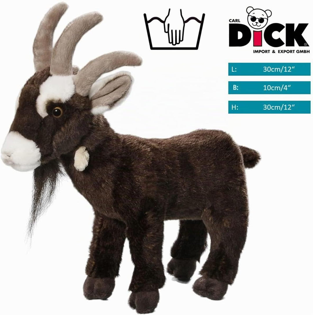 Carl Dick Ziege, Vierhornziege, Plüschtier, Kuscheltier ca. 30cm lang, 30cm hoch 2932 Zi - Braun, Zi