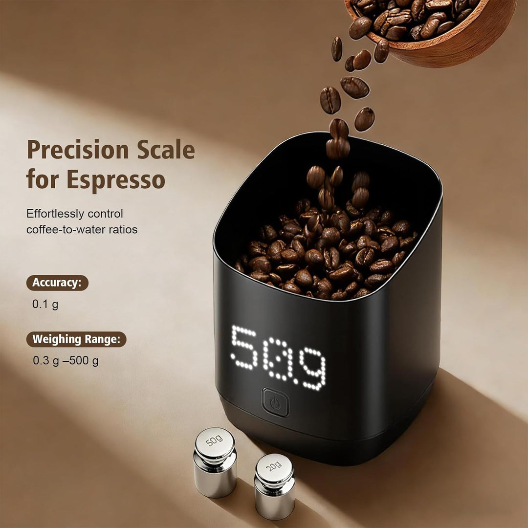 Kaffeewaage mit Timer & LED Display, Präzise Espresso Waage Digital 0.1g für Siebträger & Pour-Over,