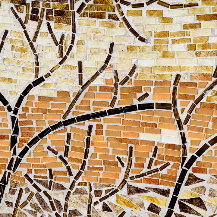 Moderne abstrakte Wanddekoration mit Mosaik Akzent Stück mehrfarbig Tamiang