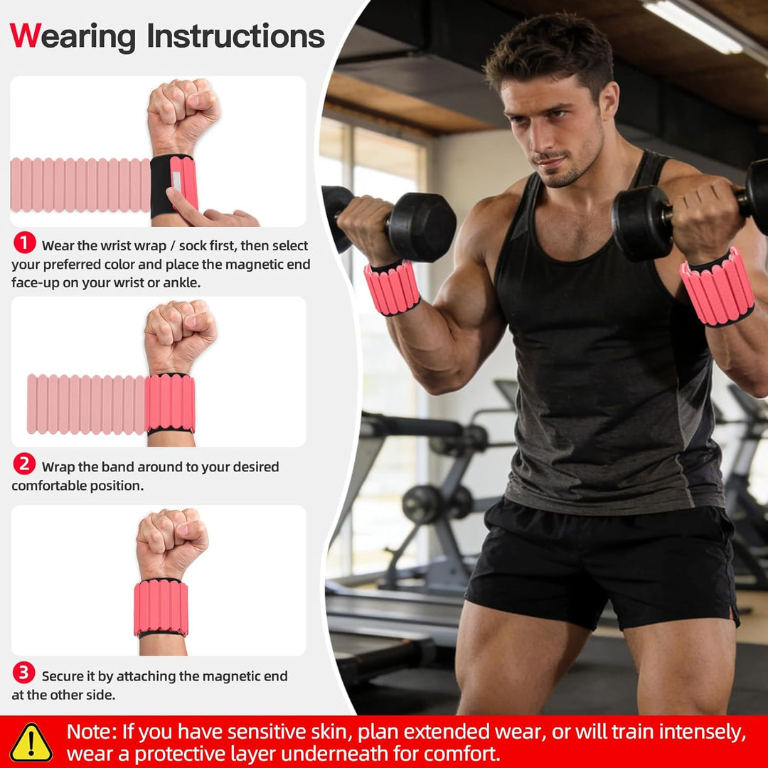 Abahub Magnetische Gewichte Hand Fuss Wrist Ankle Weights Handgelenk Gewichte für Beine und Arme Set