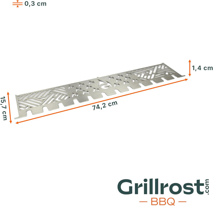 Grillrost.com Das Original Edelstahl Multistation | Warmhalterost für Napoleon Triumph 495 | mit Dru