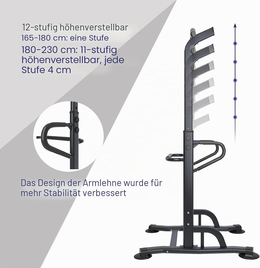 SogesGame Verstellbare Klimmzugstange Power Tower, Höhenverstellbarer Multi-Gym Power Tower Dip Stat