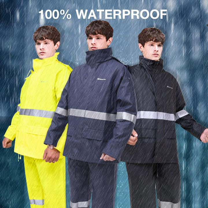 WCBDUT Regenanzug für Herren und Damen, schwer, wasserdicht, Regenmantel (Jacke + Hose) Sets winddic