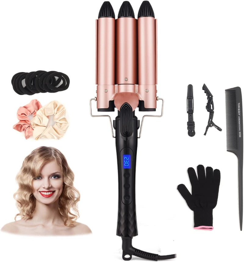 Lockenstab 3 Fässer Welleneisen für Grosse Welle Haare 25mm Beach Waves Lockenstab Grosse locken für