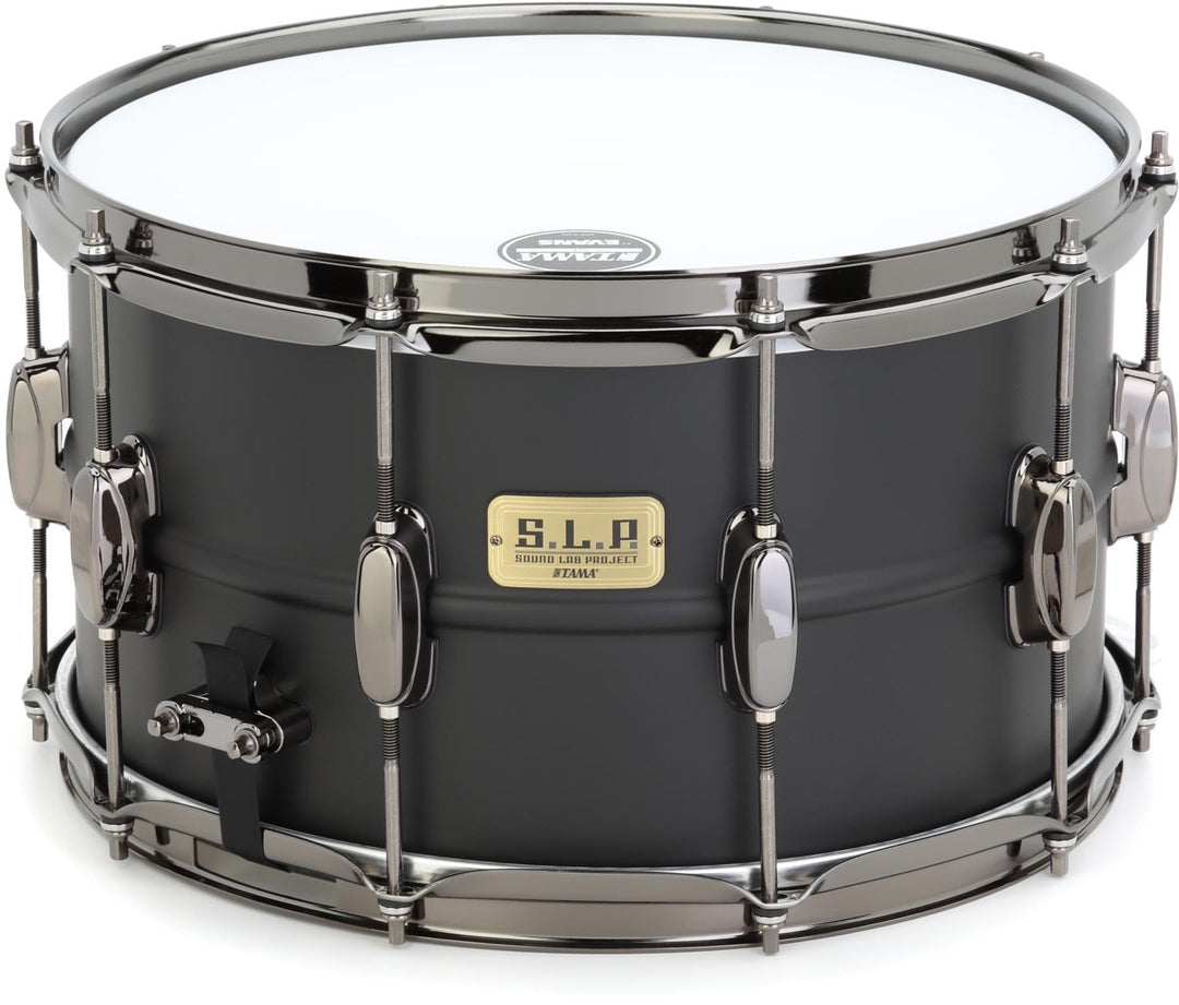 Tama SLP Steel Flat Black Snare - LST148 - 14'' x 8''