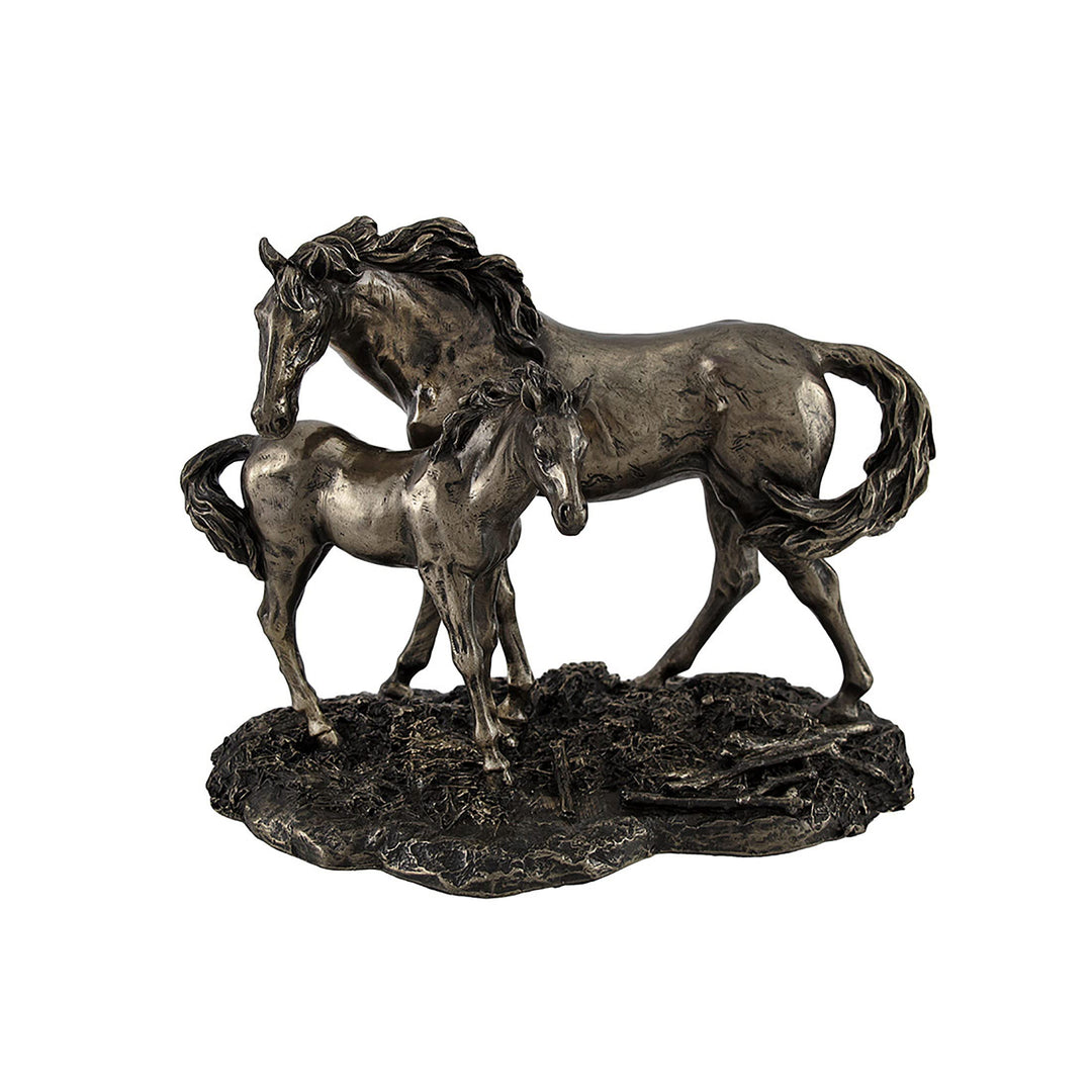 Things2Die4 Statue Wildpferde Stute und Fohlen bronziert