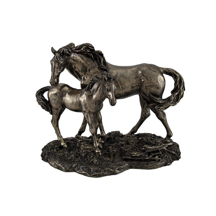 Things2Die4 Statue Wildpferde Stute und Fohlen bronziert