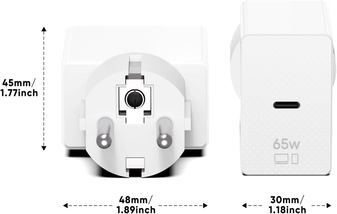 KFD Netzteil 65W Ladegerät USB-C GaN Netzteil für DJI Flip, Neo, Avata 2, Avata, Mavic 4 Pro, Mavic