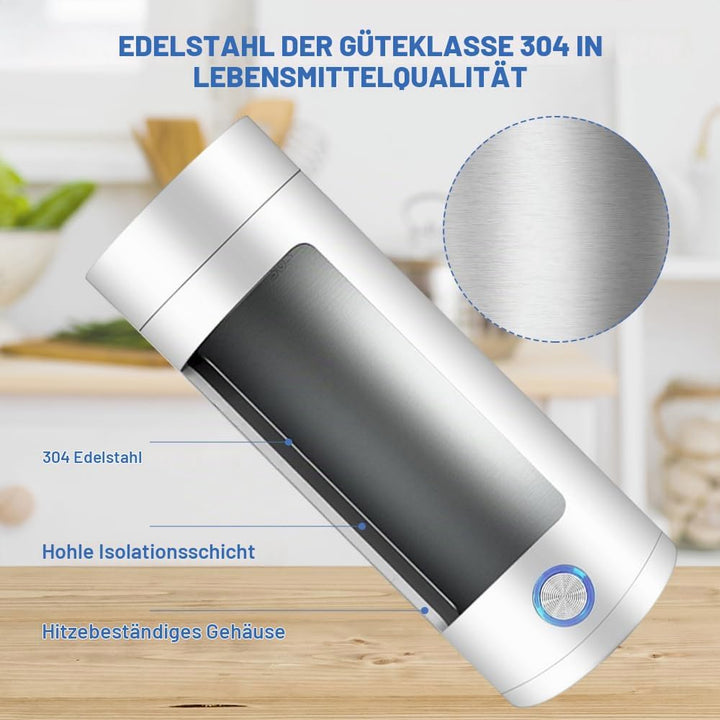 mizikuu Kleiner Tragbarer Wasserkocher, Reise Elektrisch Wasserkocher 400ML Tragbarer 304 Edelstahl