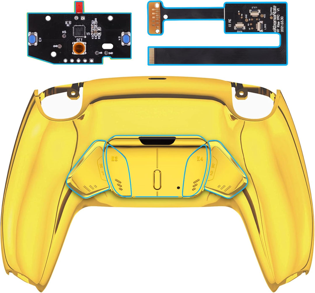 eXtremeRate Programmierbar RISE4 Remap Kit für ps5 Controller BDM-010/020,Remap Board&Rückplate Gehä