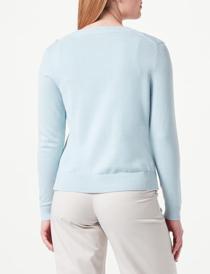s.Oliver Damen V-Neck Pullover Langarm 34 Blau, 34 Blau