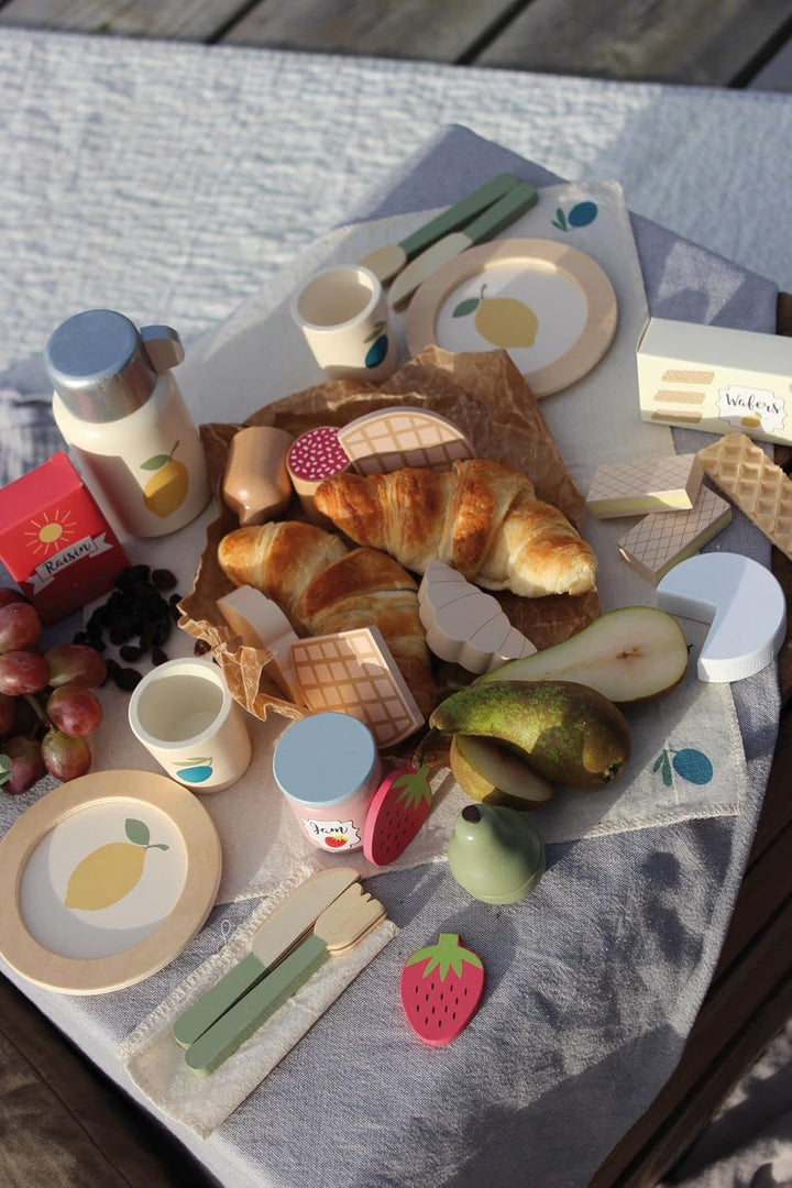 Jabadabado Holz Picknick Set für Kinder Picknickkorb Picnic in Provence