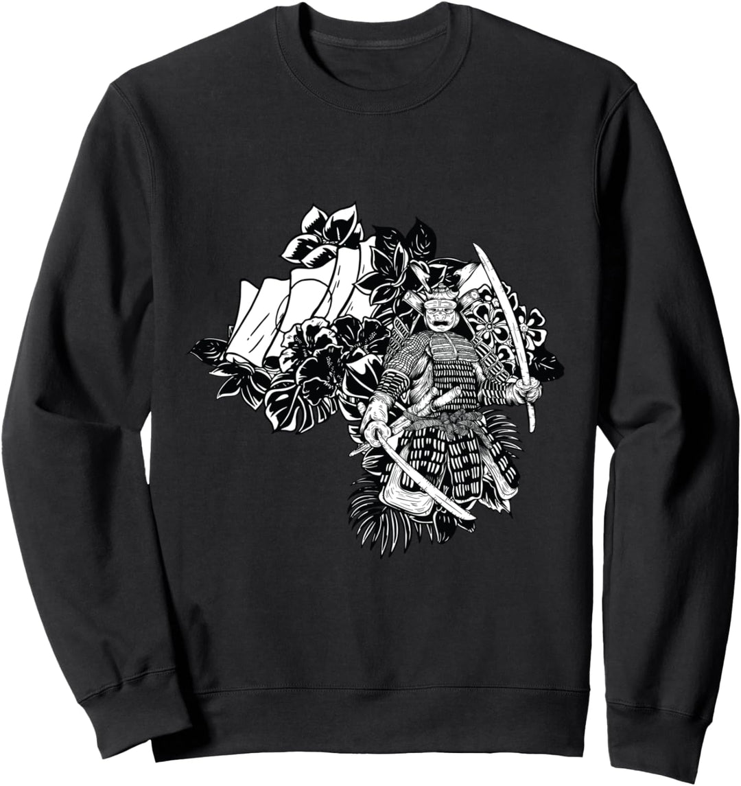 Japanisches Samurai Schwarzweiss-Design Sweatshirt