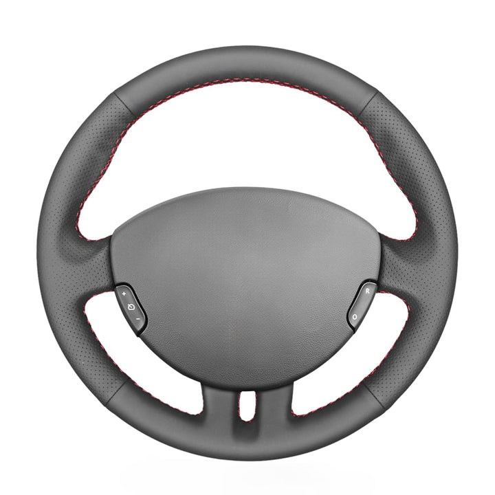 MEWANT Lenkradhülle Clio 3 2005-2012 / Lenkradzubehör für Clio Stil 01: Mikrofaser-Leder + roter Fad