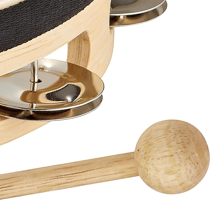 Nino Percussion NINO25 Holztamburin mit Fell 25,4 cm (10 Zoll) einreihig