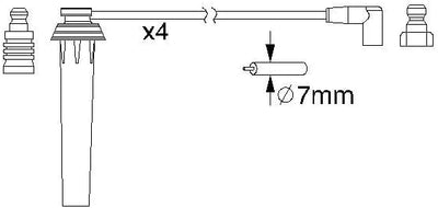 Bosch 0986357192 - Zündleitung - 4er Set