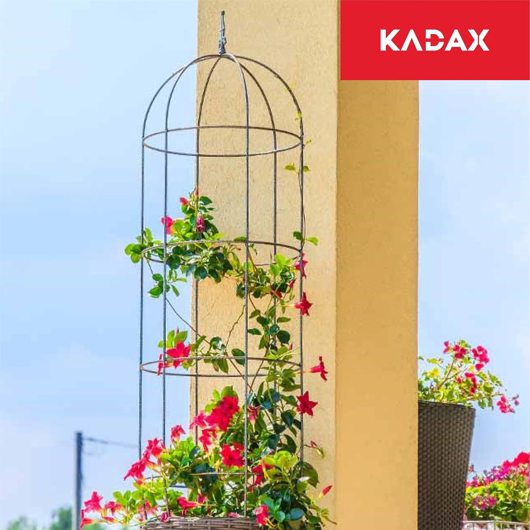KADAX Rankobelisk aus pulverbeschichtetem Stahl, 3D-Rankobelisk, Rankhilfe, Obelisk, freistehende Ra