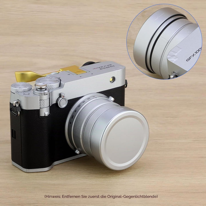 Haoge Gegenlichtblende aus Metall, quadratisch, für Fujifilm GFX100RF Kamerazubehör LH-GFXRF-IIS + C