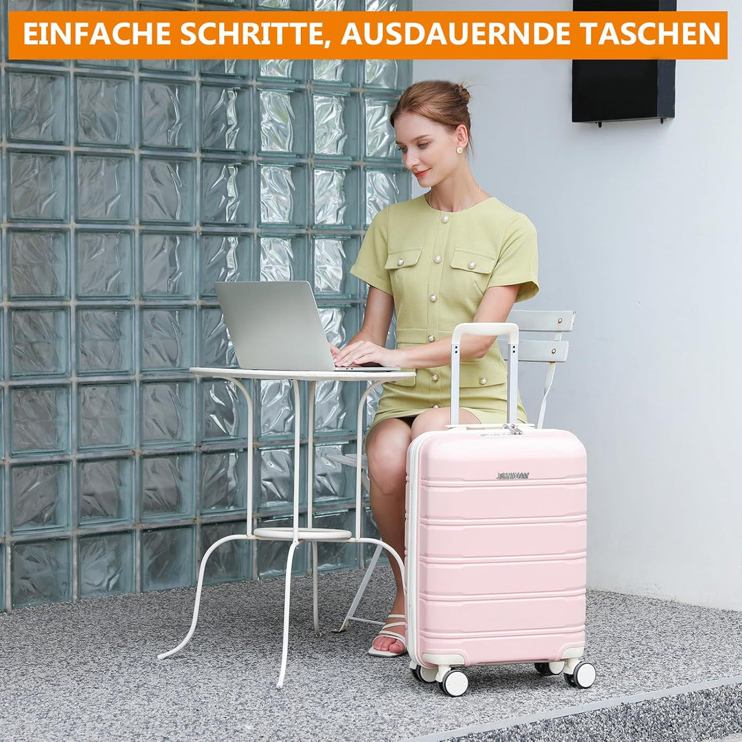 Joyway Kofferset 3 Teilig Hartschale mit 4 Rollen und TSA-Schloss Der Gepäcksets Enthält 1 Kosmetikk