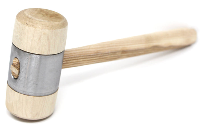STUBAI HOLZHAMMER mit Metallmantel Ø 50 mm | robuster Holzhammer mit Weissbuchenkopf & Metallring |