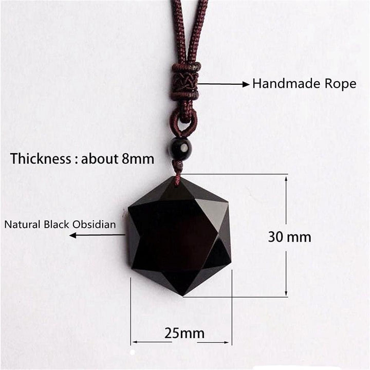 TALXMY Orgonite Anhänger Schwarz Obsidian, Stern von David Kristall Anhänger Halskette für Männer Fr