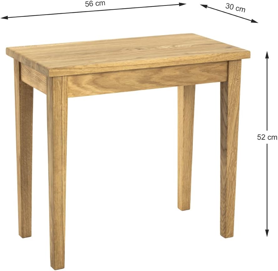 HAKU Möbel Beistelltisch, Massivholz, eiche geölt, B 56 x T 30 x H 52 cm 56 x 30 x 52 Eiche Geölt, 5