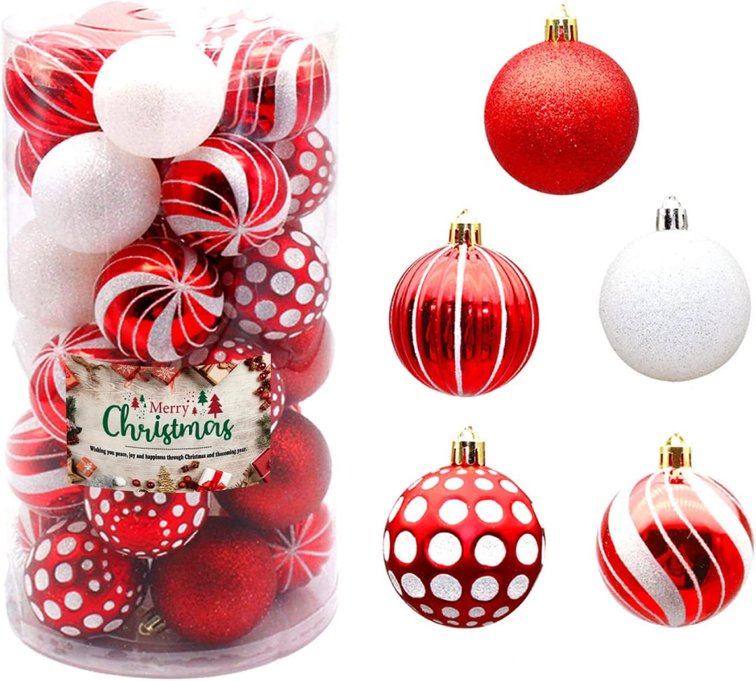 30 Stück, 6 cm, Weihnachtskugeln, Weihnachtskugeln, Weihnachtskugeln, bruchsichere Weihnachtskugeln