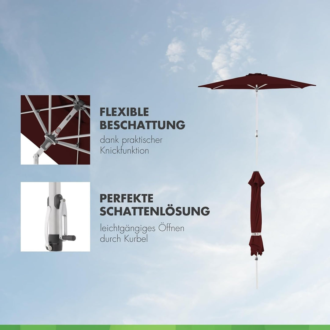 Doppler Sonnenschirm AluPro Neo Kurbel 305cm I 6-eckiger Sonnenschirm für Balkon & Terrasse I Schirm