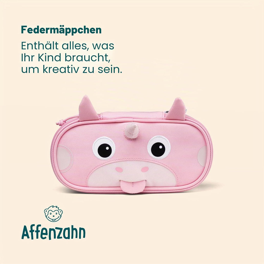 Affenzahn Stiftemäppchen für den Kindergarten, Federmäppchen für Kinder mit Tiermotiv und Ziehzunge