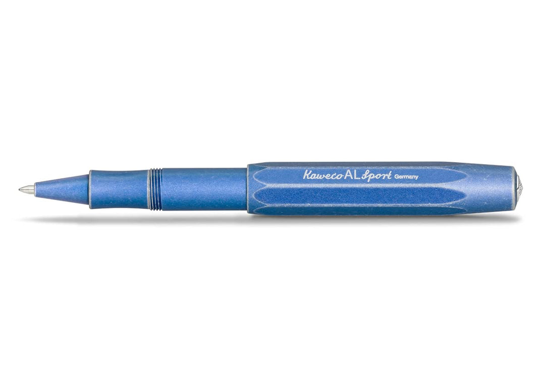 Kaweco Al Sport Blau Gel- / Kugelschreiber inklusive 0,7mm Rollerball Tintenroller Mine für Linkshän