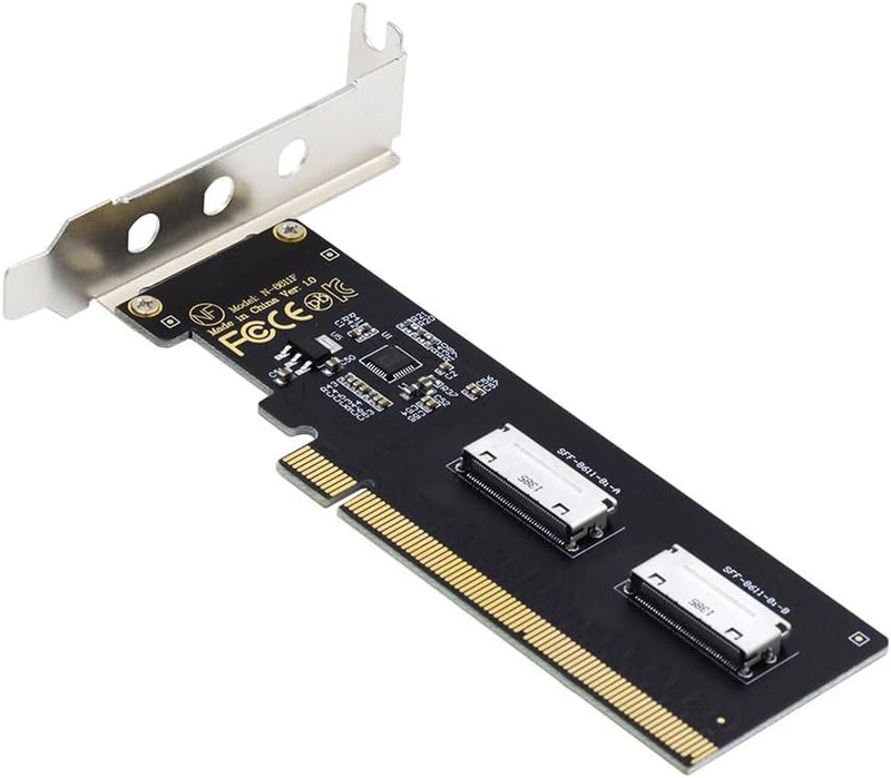 xiwai PCI-Express 16x auf Dual Oculink SFF-8612 SFF-8611 8X VROC Adapter für Mainboard SSD Grafikkar