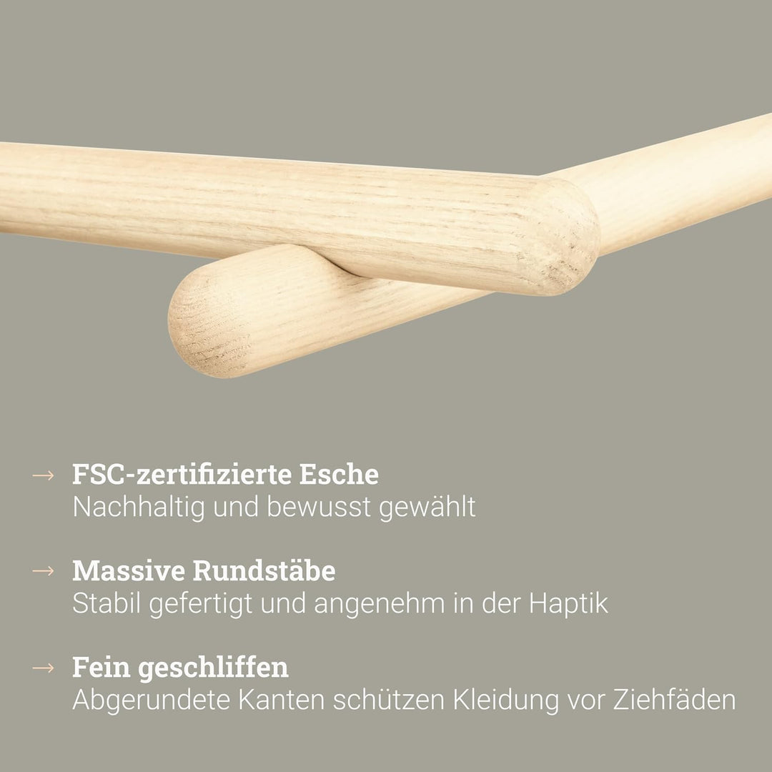 Natural Goods Berlin 1x ASKA Kleiderstange Garderobe Wand Holz - Esche Kleiderstange Klein Für Die W