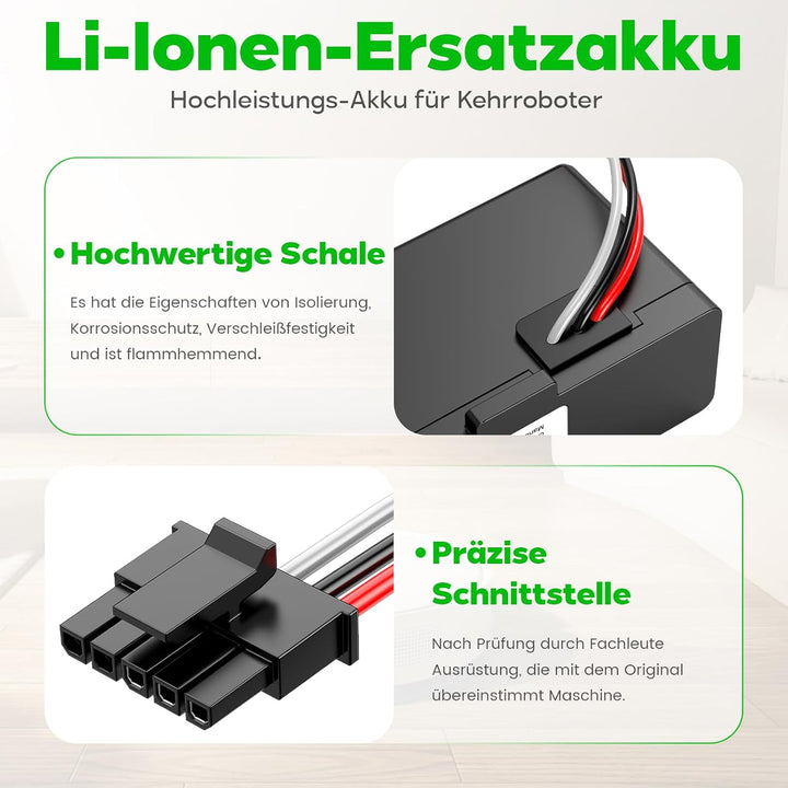 ASUNCELL 6500mAh li-ion Akku für Xiaomi Mop 2S / Mop Pro/Mop P Roboter Staubsauger, Ersatzakku kompa
