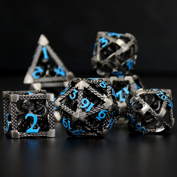 DND Würfelset Rollenspiel, Polyedrische Würfel Set D&amp;D Würfel Set Metall ZHOORQI 7 Stück Der Cthulhu