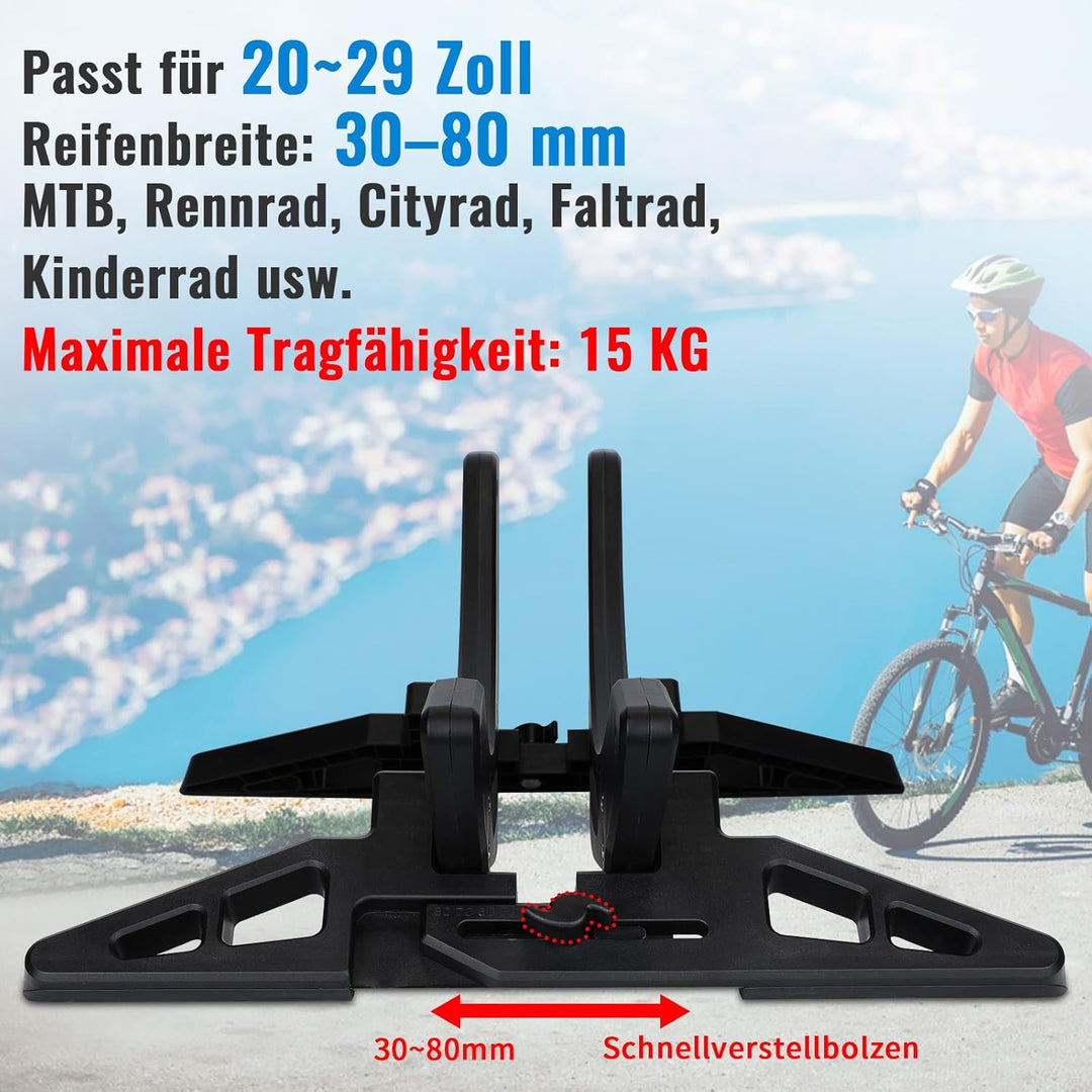 WILDKEN Fahrradständer Boden für Mountainbikes Rennräder MTB 25-80mm Fahrradreifen, Verstellbare Was