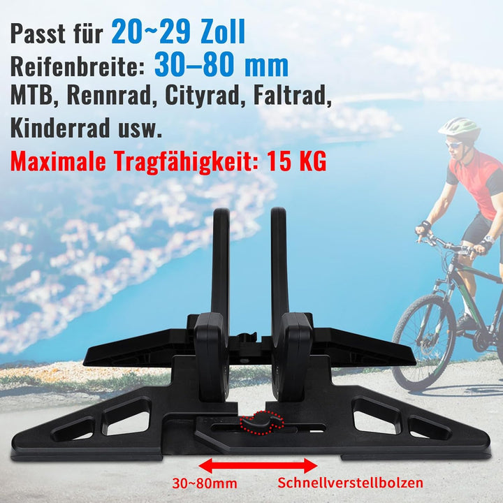 WILDKEN Fahrradständer Boden für Mountainbikes Rennräder MTB 25-80mm Fahrradreifen, Verstellbare Was