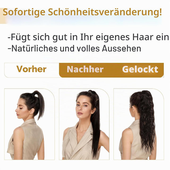 SEGO Clip in Ponytail Zopf Echthaar Pferdeschwanz Haarteil Extensions Haarverlängerung Pony Remy Hai
