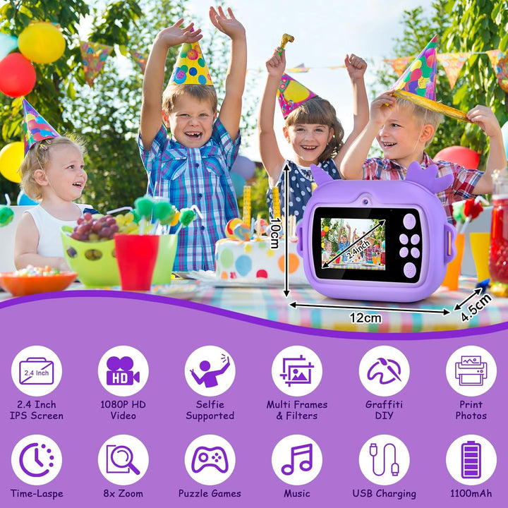Sofortbildkamera Kinder Kinderkamera Kamera Digitalkamera 3-12 Jahre + 5 Rollen Druckpapier Sofort C