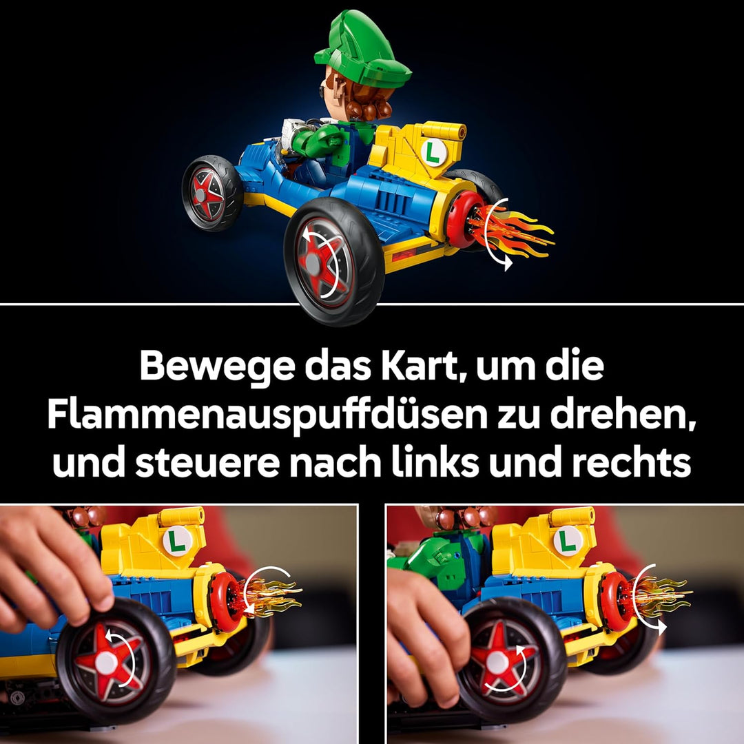 LEGO Super Mario: Mario Kart: Luigi & Turboflitzer - Nintendo Figur und Auto Modellbau für Erwachsen