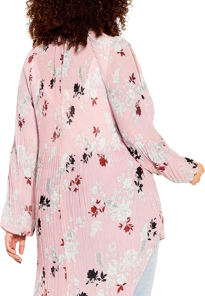 CITY CHIC Damen Übergrösse Top Fly Away Hi Lo Klassisches Hemd 48 Grosse Grössen Eisrosa Fly Away, 4