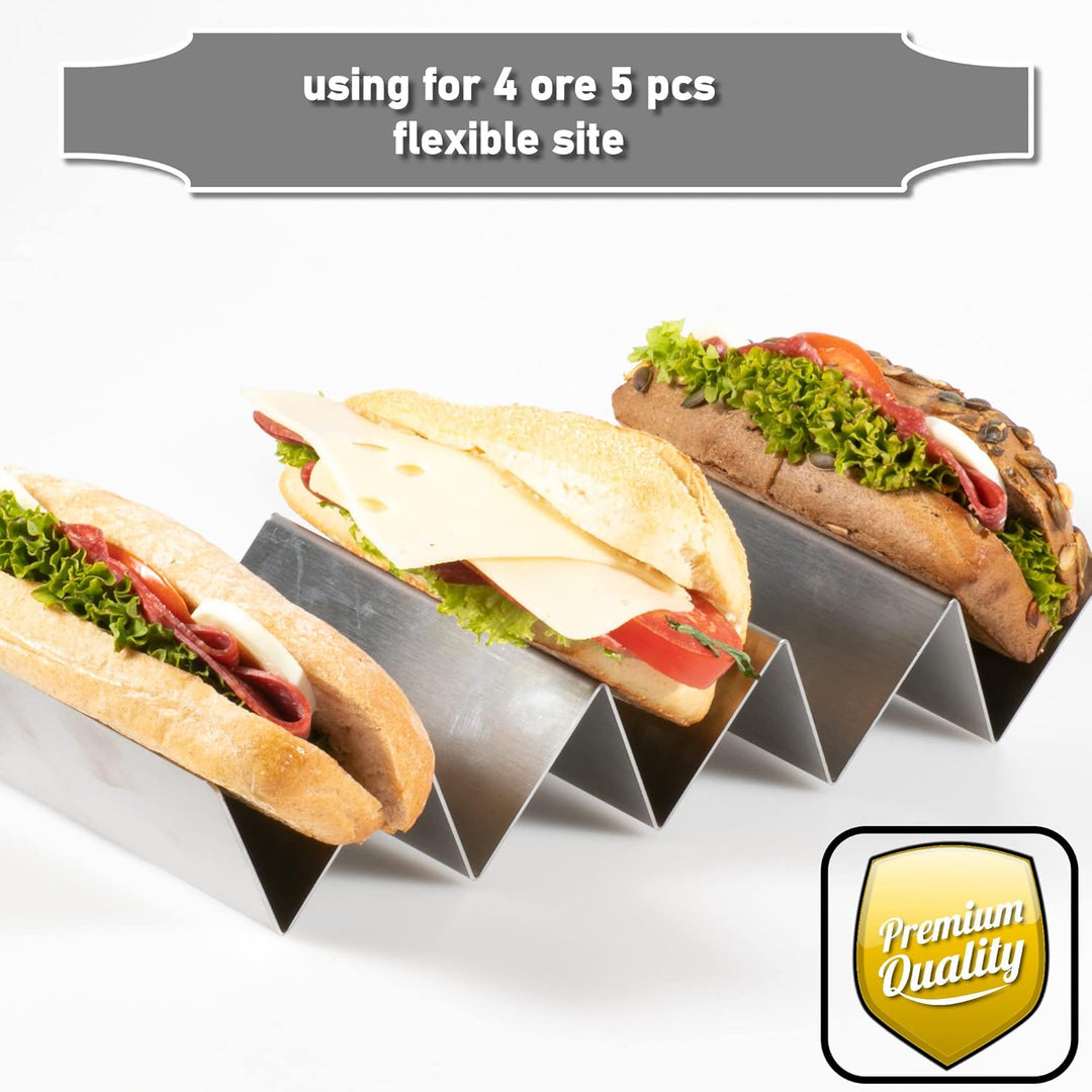 Kerafactum Hotdog Würstchen Halter Snackwelle Tacoständer 5 Hot Dog Ständer Ablage für Taco Snacks B