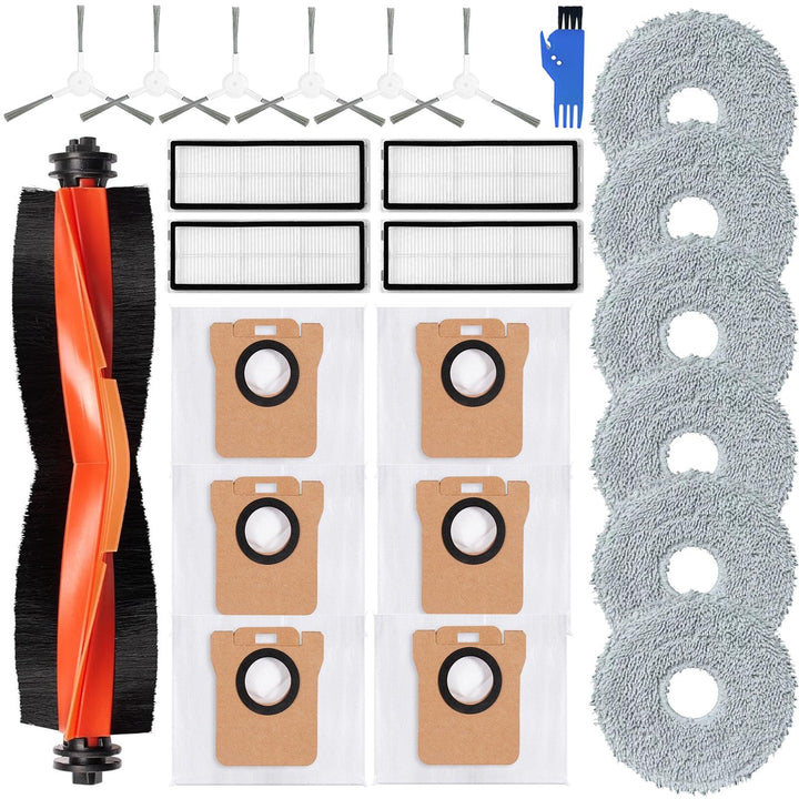 23 Stück Zubehör für Xiaomi X20+/X10 Plus Roboterstaubsauger, 1 Hauptbürsten, 4 Hepa Filters, 6 Wisc