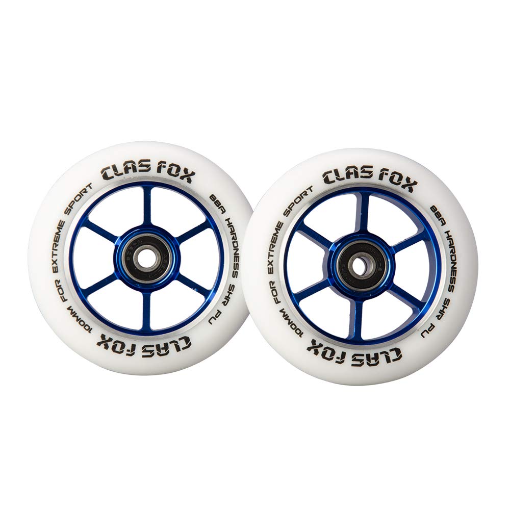 CLAS FOX Pro Stunt Scooter Rollen Roller Räder Wheels 100mm EIN Paar mit ABEC-9 Kugellager CNC Metal